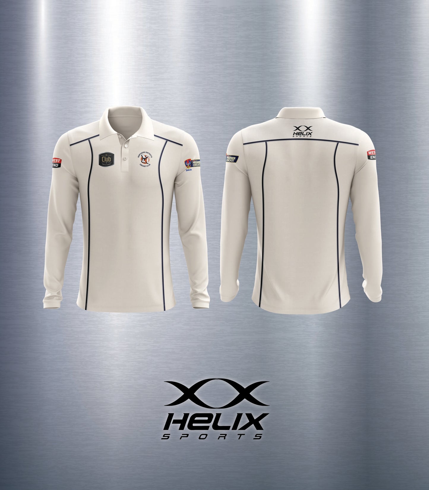 Northern Districts CC - Mens Playing Shirt Cream Long Sleeve