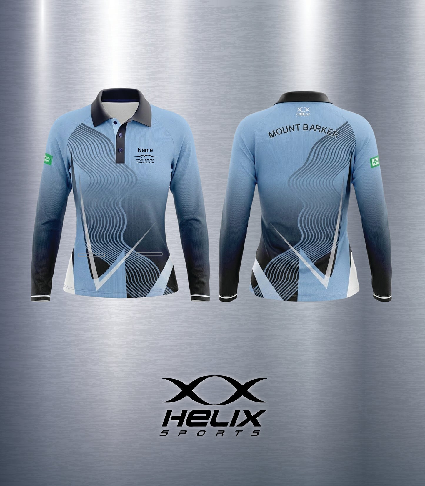 Mount Barker Bowling Club - Women's Playing Shirt - Long Sleeve (Two Front Pockets)