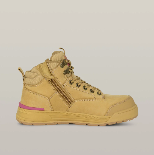 Hard Yakka Y60240 Women's 3056 Lace Up & Side Zip Safety Boot - Wheat