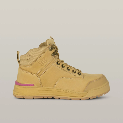 Hard Yakka Y60240 Women's 3056 Lace Up & Side Zip Safety Boot - Wheat