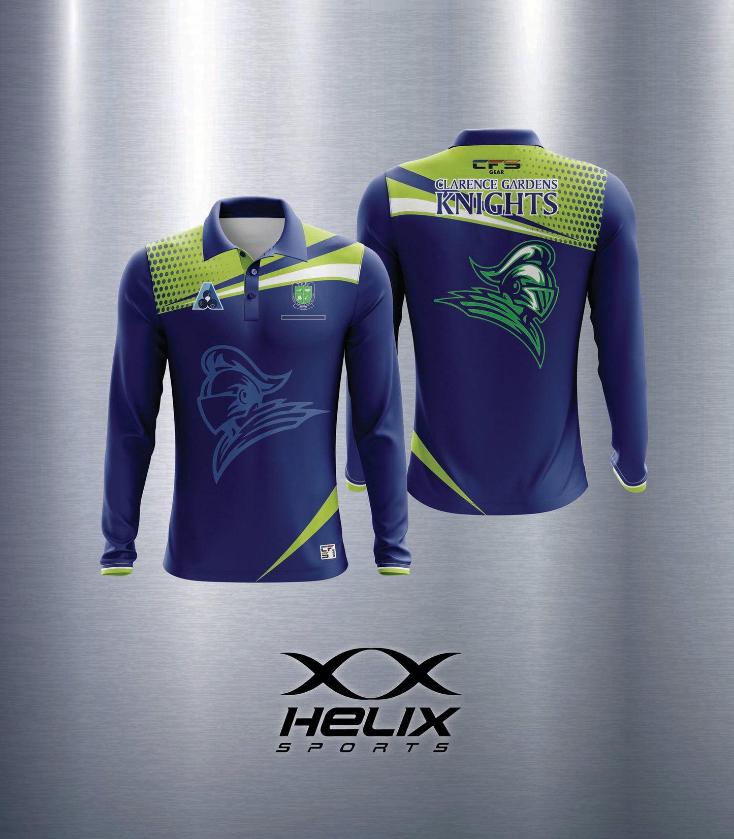 Clarence Gardens Bowls Club -  Men's Long Sleeve Polo