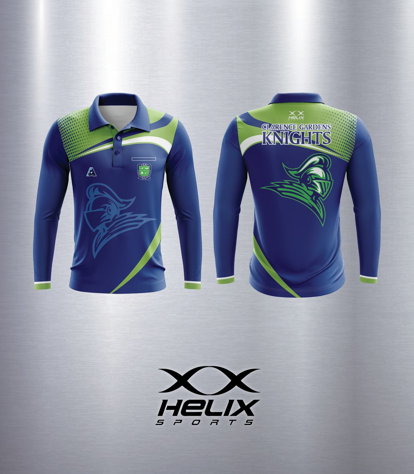 Clarence Gardens Bowls Club -  Men's Long Sleeve Polo