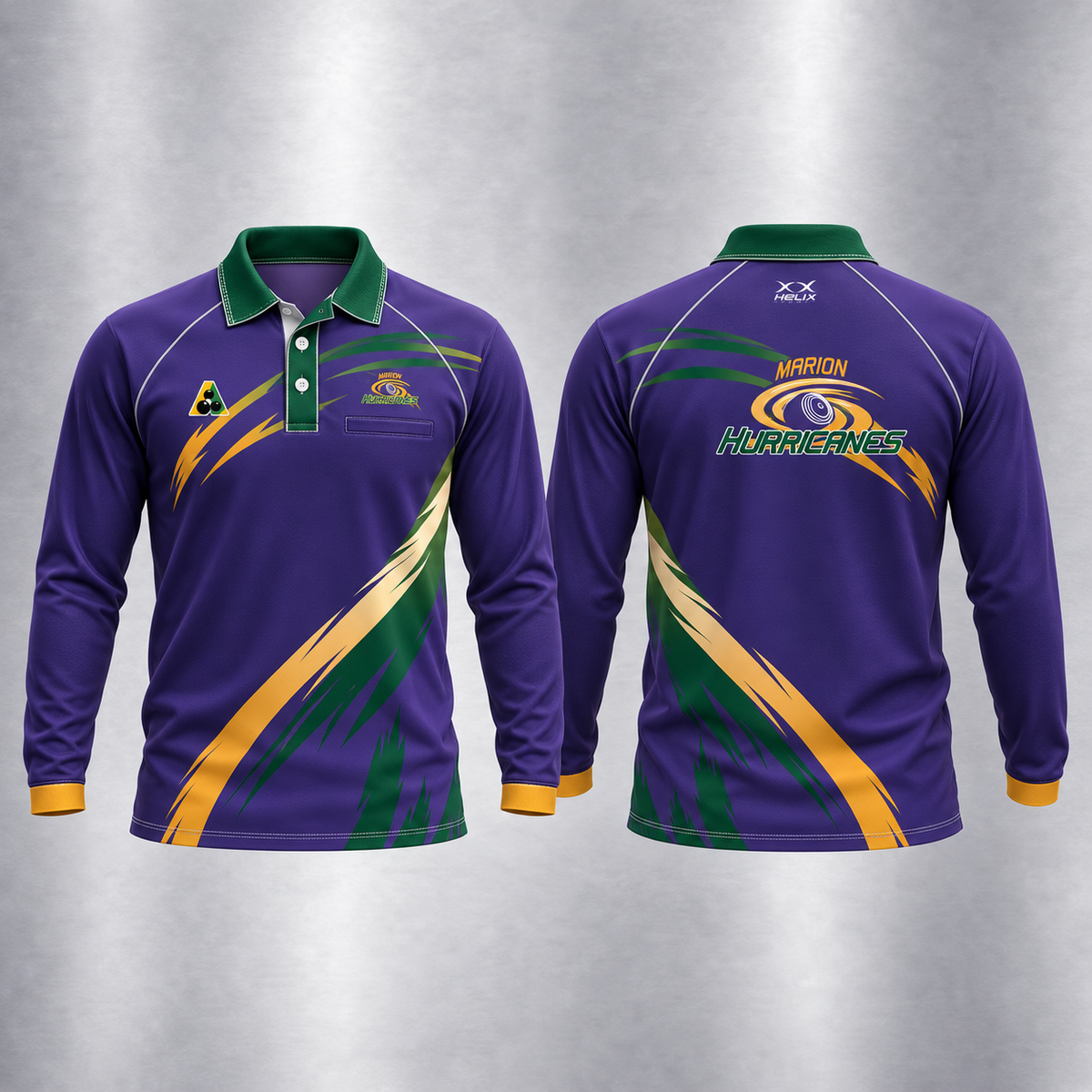 Marion Bowling Club - Men's Club Touring Shirt (Slash) - Long Sleeve