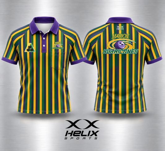 Marion Bowling Club - Men's Club Touring Shirt (Stripes) - Short Sleeve