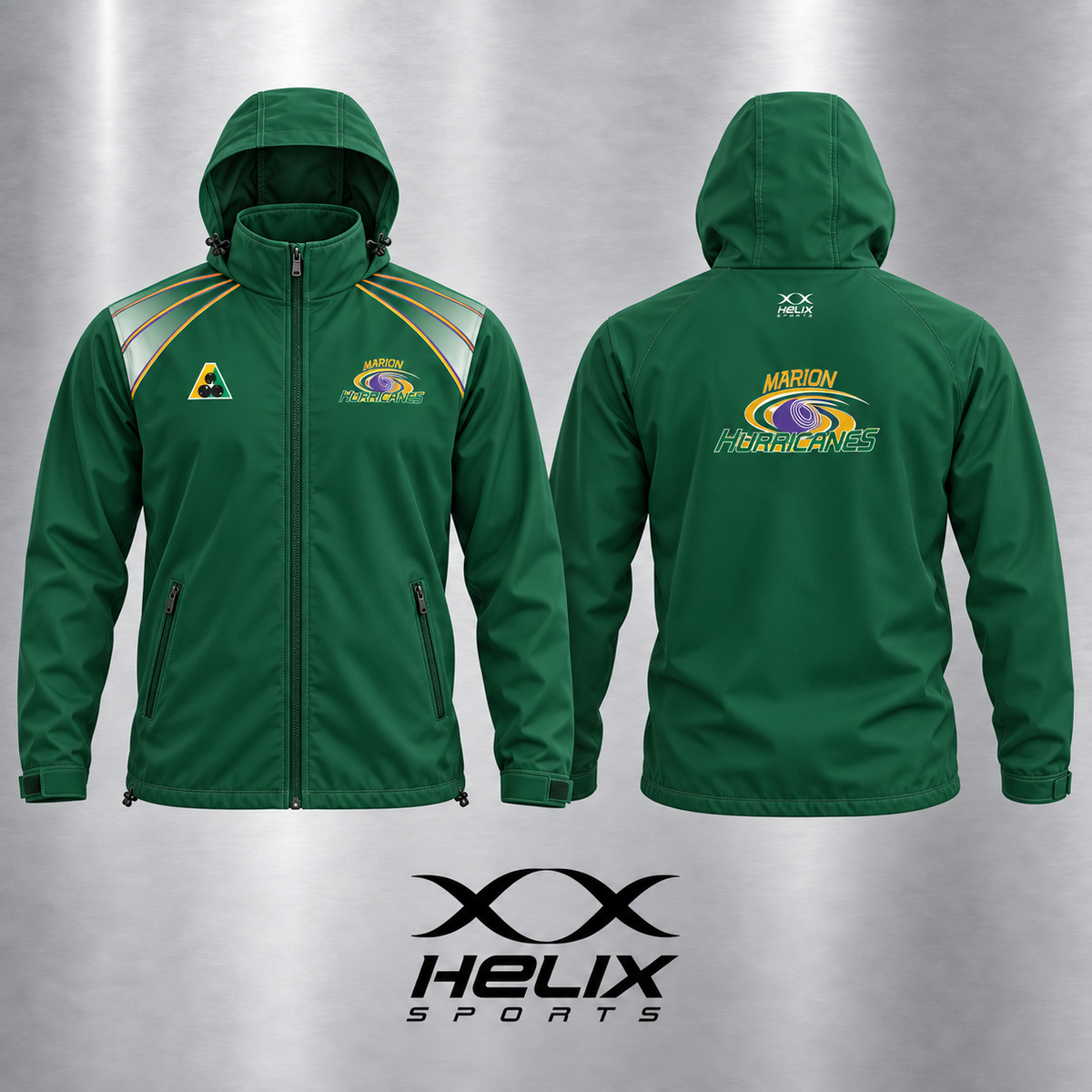 Marion Bowling Club - Unisex Rain Jacket with concealed Hood
