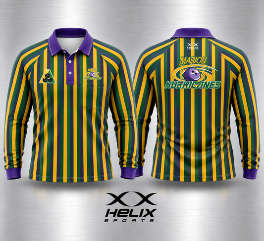 Marion Bowling Club - Men's Club Touring Shirt (Stripes) - Long Sleeve