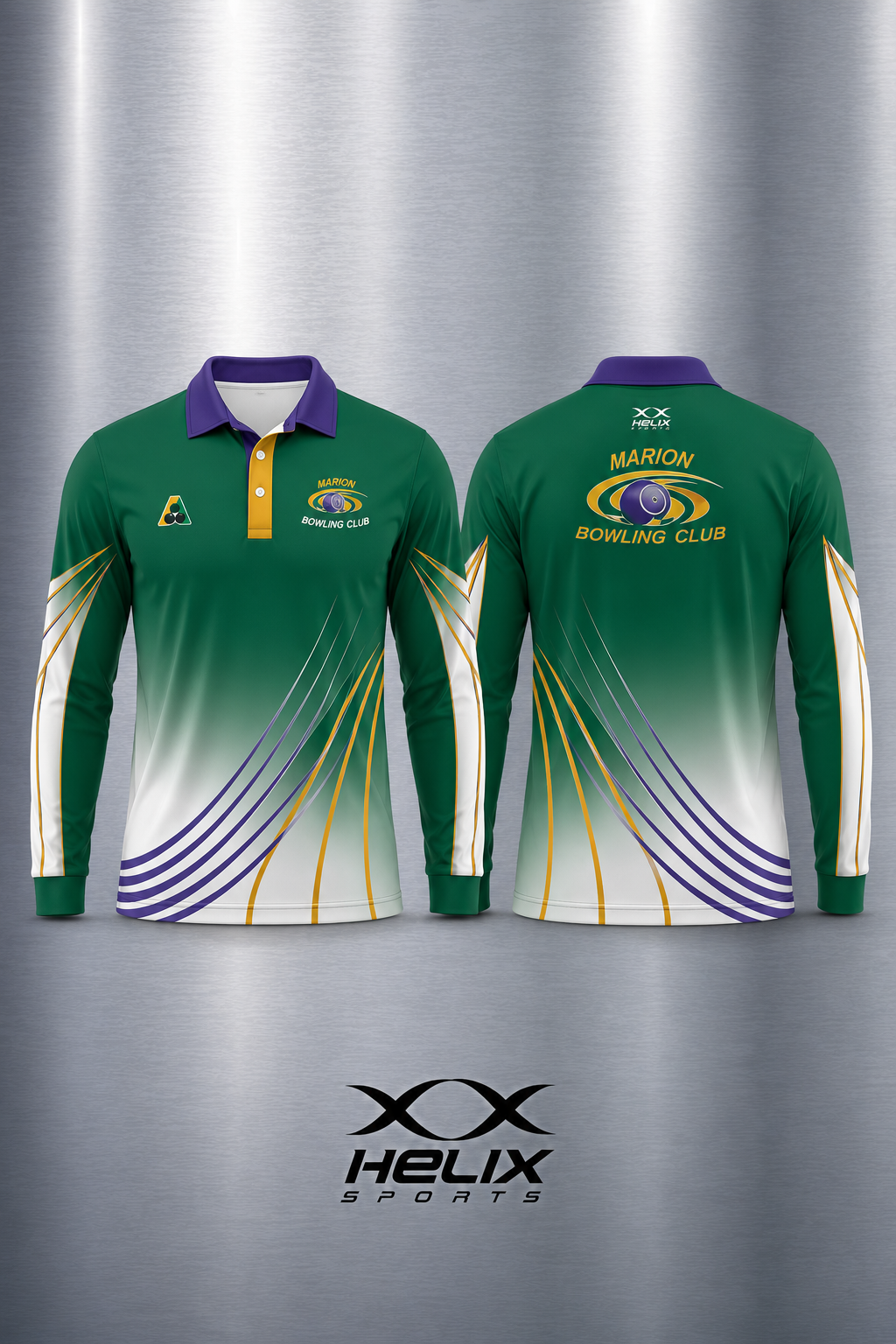 Marion Bowling Club - Men's Playing Shirt - Long Sleeve