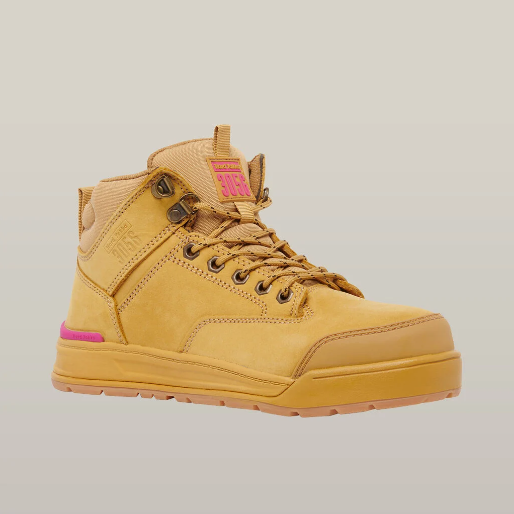 Hard Yakka Y60240 Women's 3056 Lace Up & Side Zip Safety Boot - Wheat