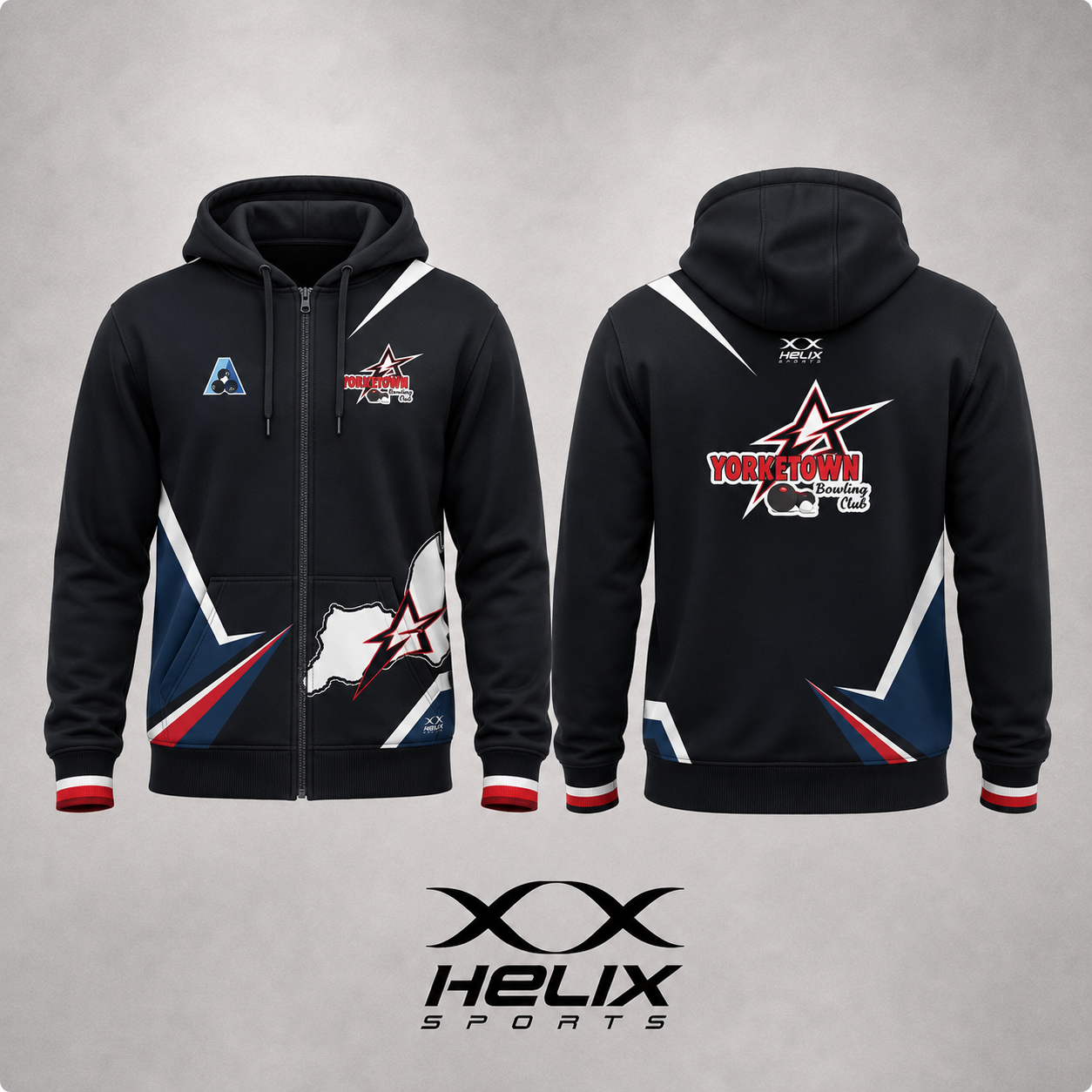 Yorketown Bowling Club - Men's Full Zip Fleece Hoodie