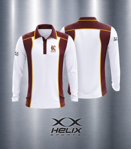 Keswick CC - White Playing Shirt - Long Sleeve - Juniors